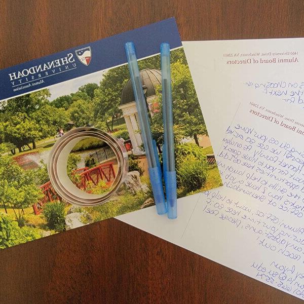 Postcards sent to First-year students welcoming them to Shenandoah